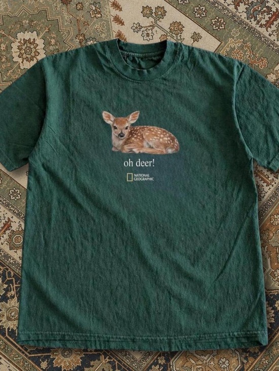 Gildan Other - National Geographic Forest Green Fawn Graphic Tee